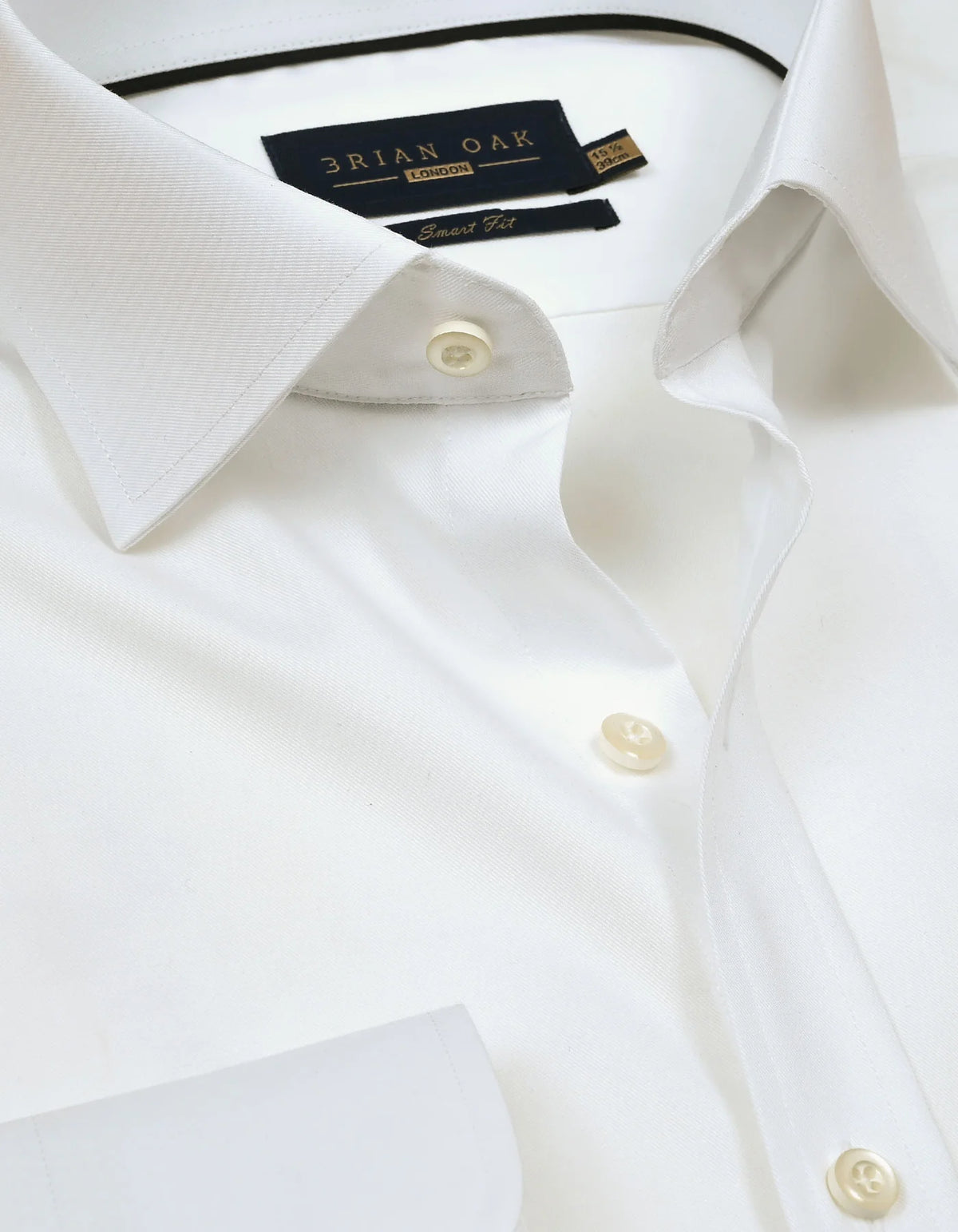 Men's Plain White Cotton Dress Shirt
