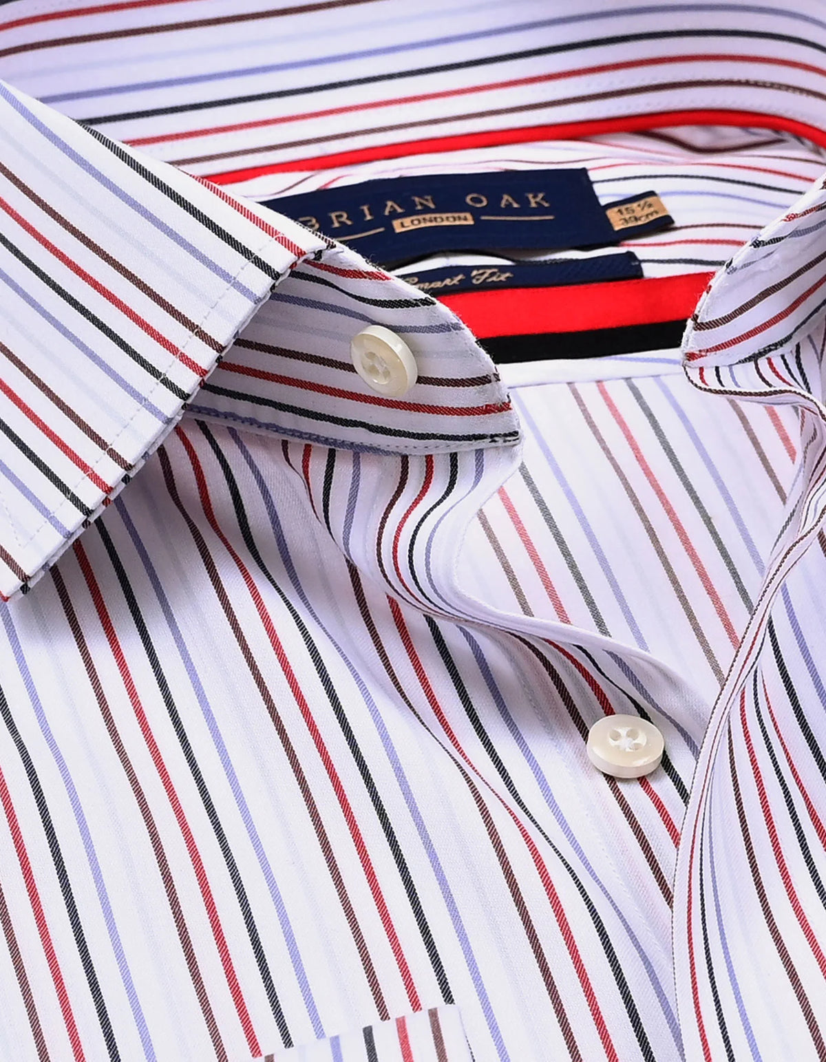 Men's Red Multicolour Stripes Shirt