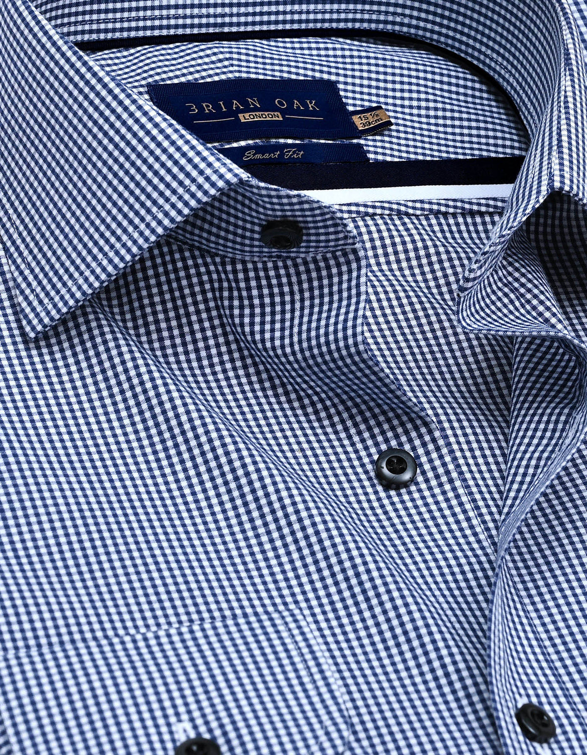 Men's Navy Checkered Dress Shirt