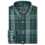 Men's Green and White Check Flannel Shirt