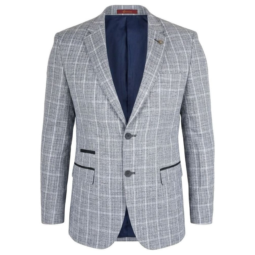 IM11 - Men's Check Slim Fit Two-Button Blazer