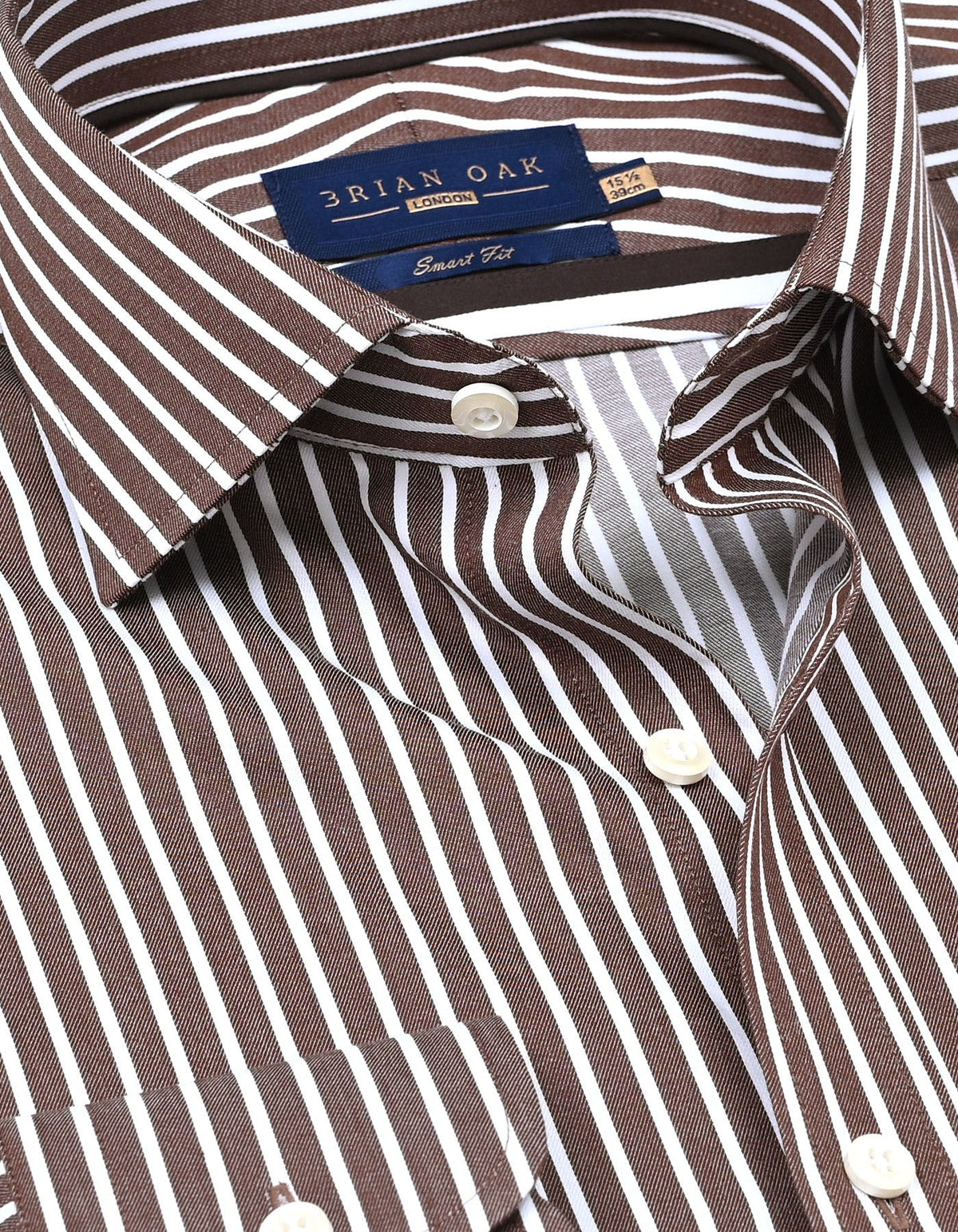 Men's Smart Fit Brown Striped Shirt