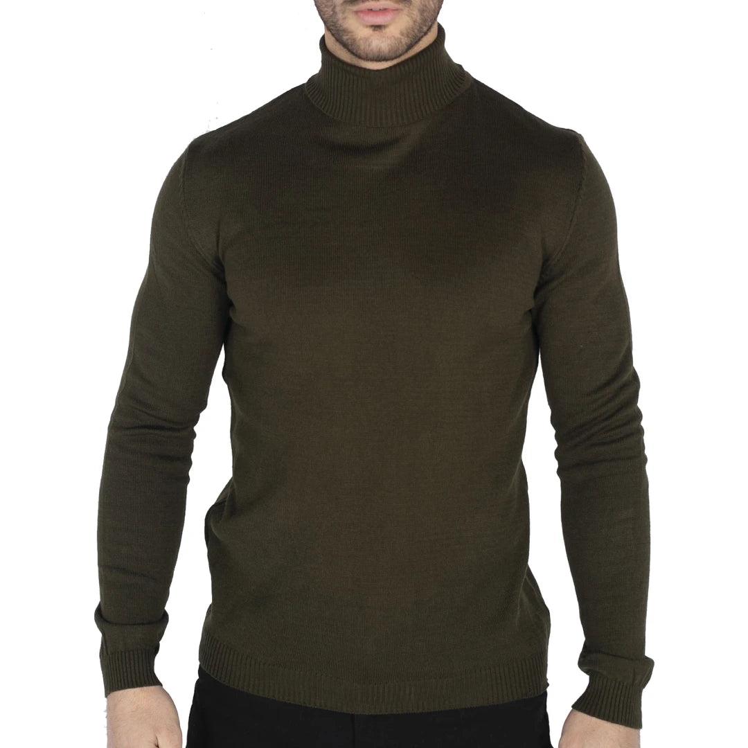 Mens Polar Neck Jumper Roll Neck High Turtle Neck Slim Fit Light Weight - Knighthood Store