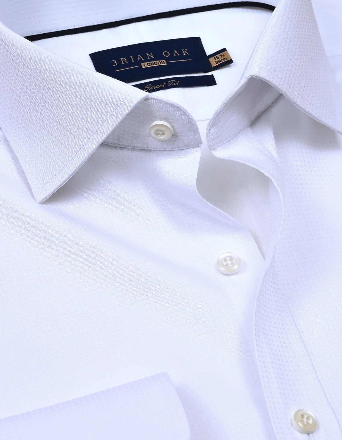 Men's White Dotted Textured Smart Fit Shirt