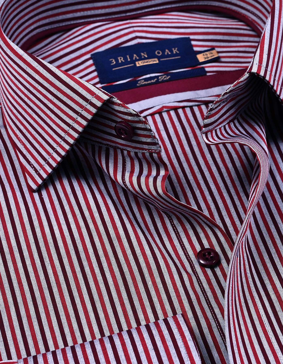 Men's Red & Maroon Striped Shirt