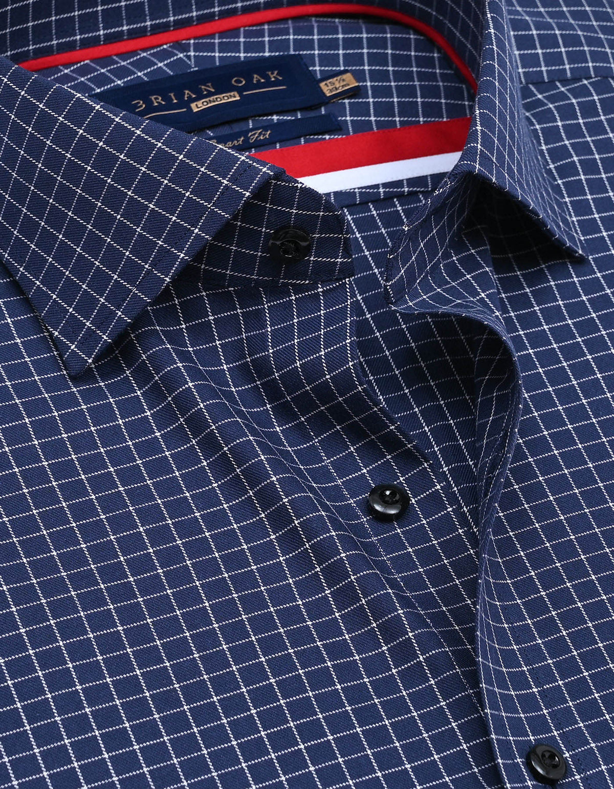 Men's Navy Formal Blend Checkered Shirt