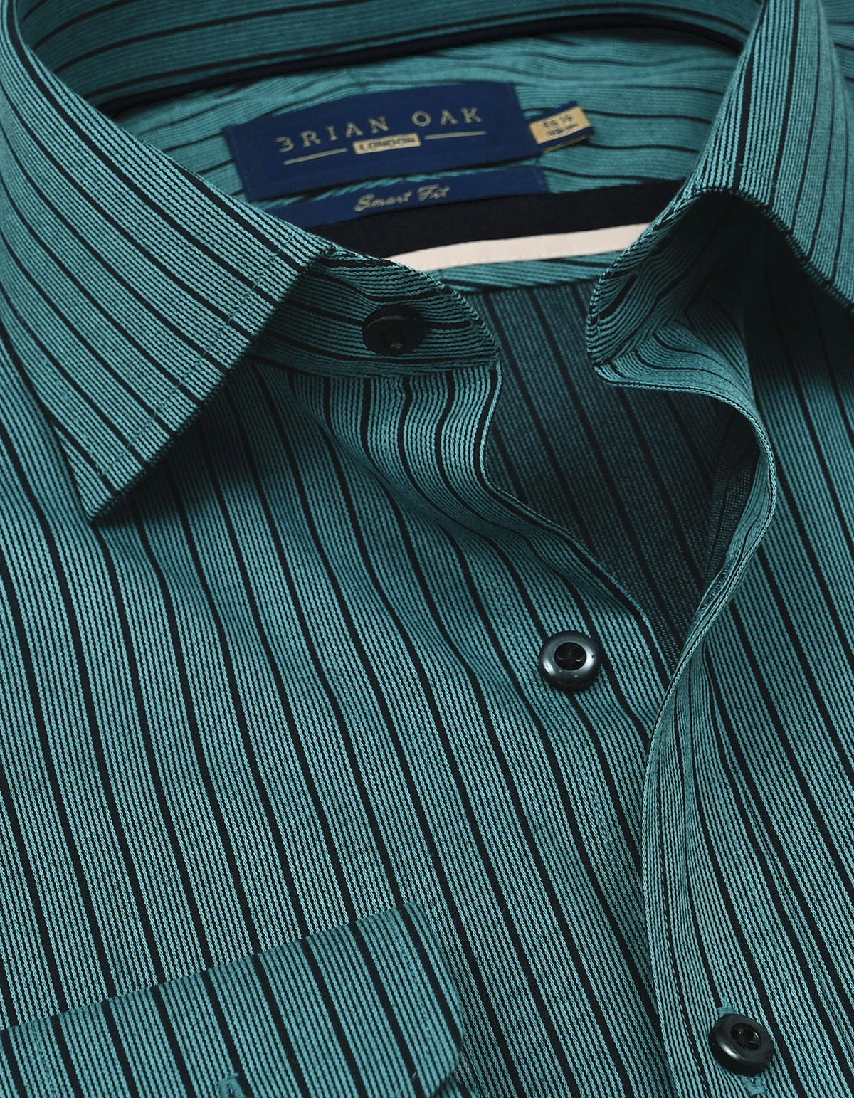 Men's Sea Green Striped Dobby Shirt