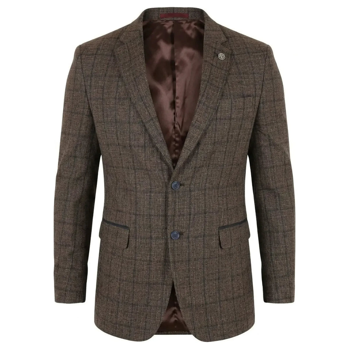 IM11 - Men's Check Slim Fit Two-Button Blazer