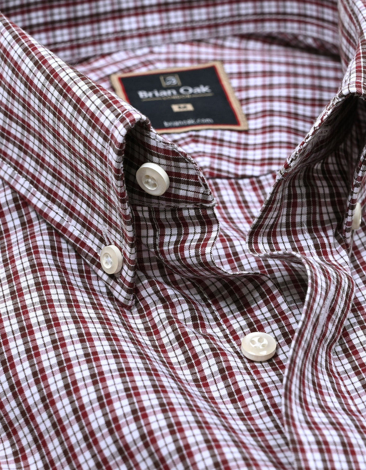 Men's Maroon Casual Check Shirt