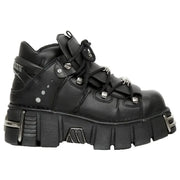 New Rock M-106-VS1 Unisex Black Vegan Leather Gothic Boots