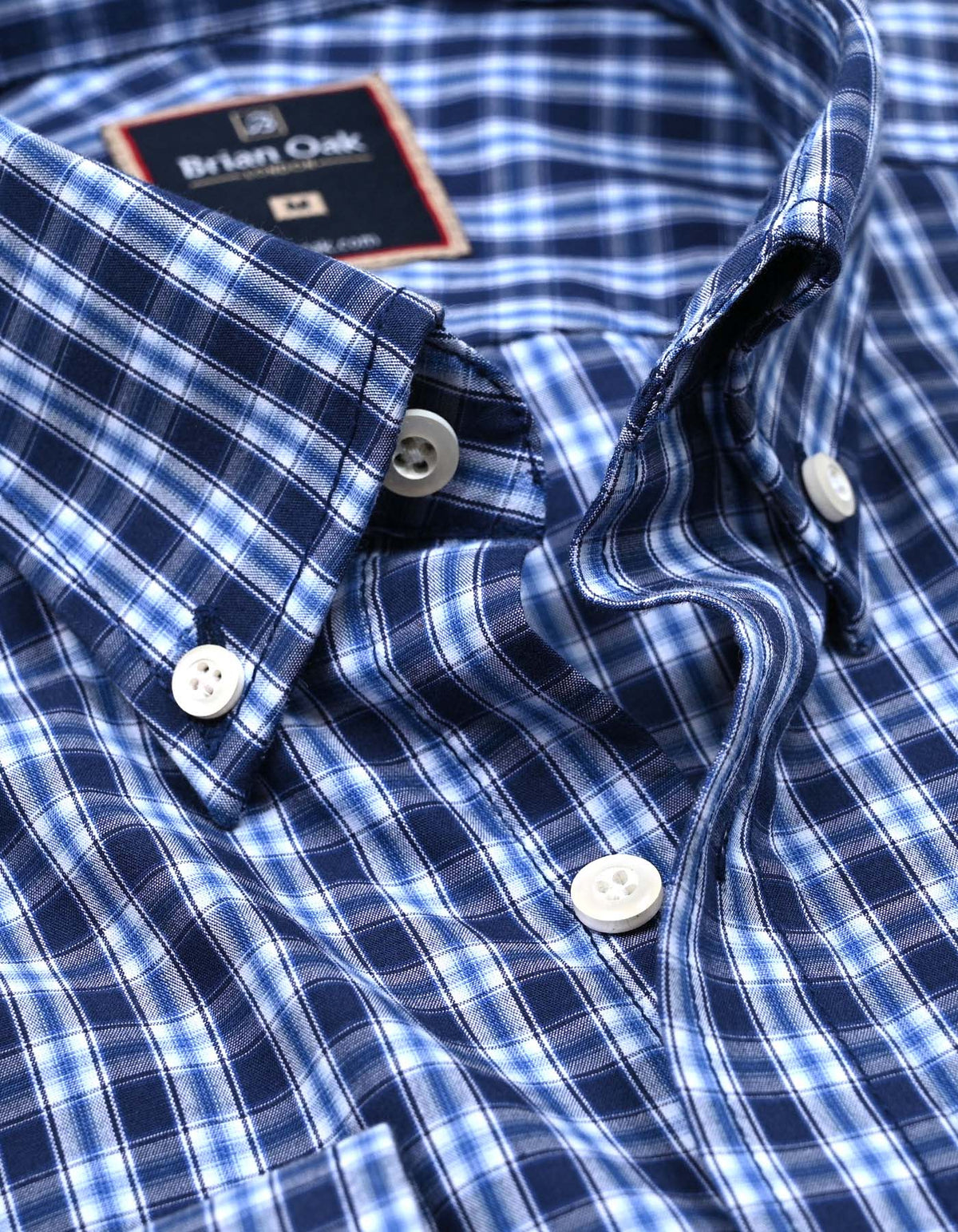 Men's Navy Blue Casual Check Shirt
