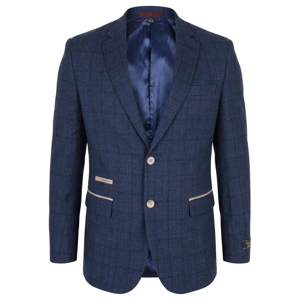 IM11 - Men's Check Slim Fit Two-Button Blazer