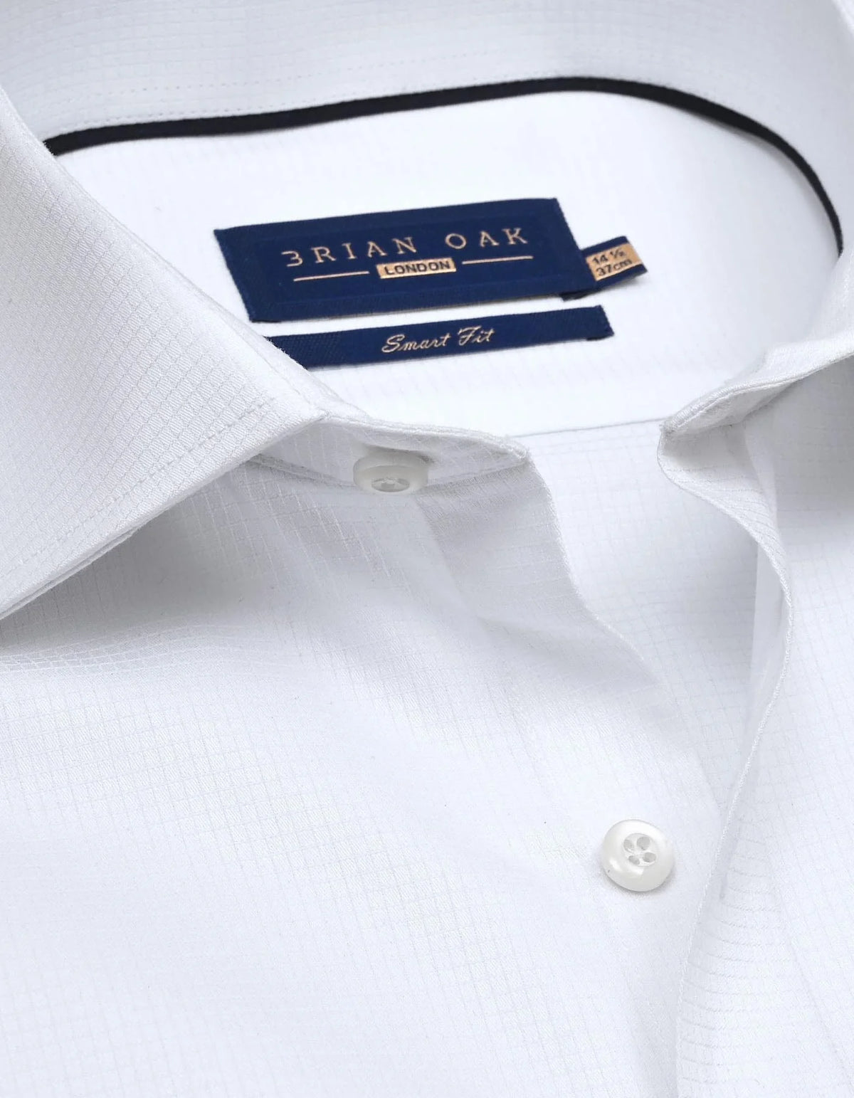 Men's Easy Care Textured White Dress Shirt