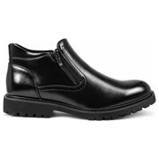 Men's Vegan Leather Side-Zip Casual Ankle Boots