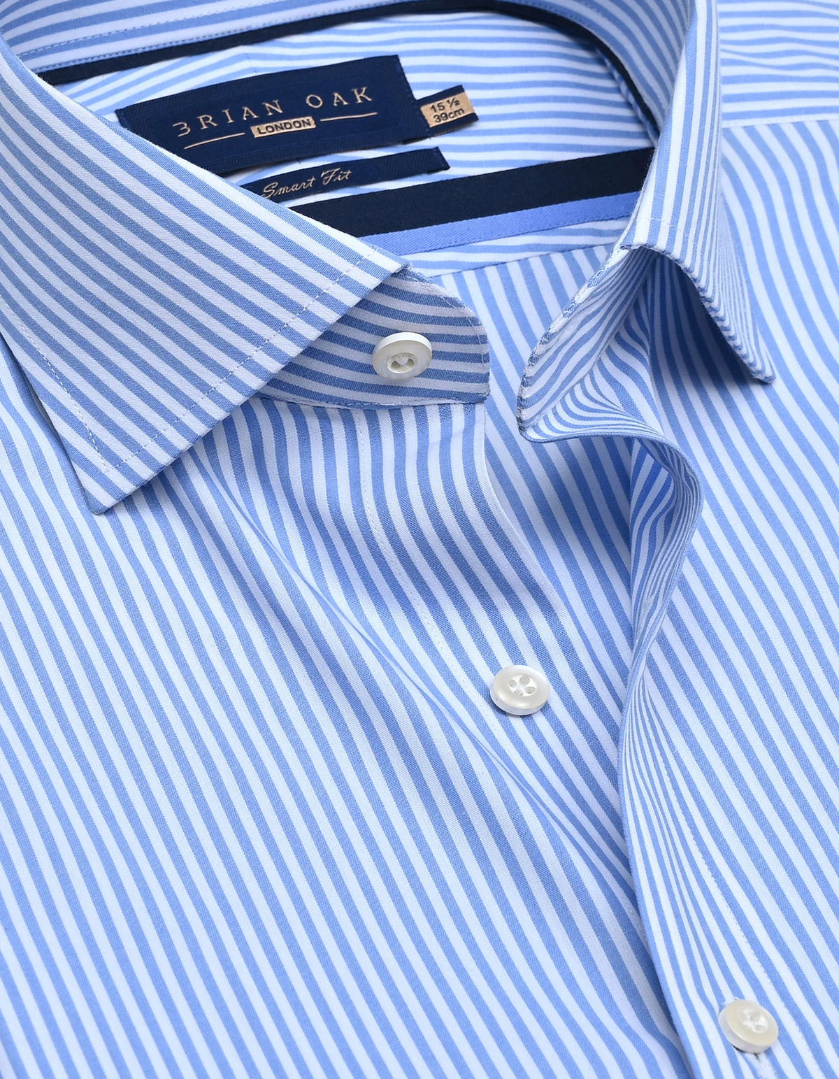 Men's Sky Blue Vertical Striped Formal Shirt