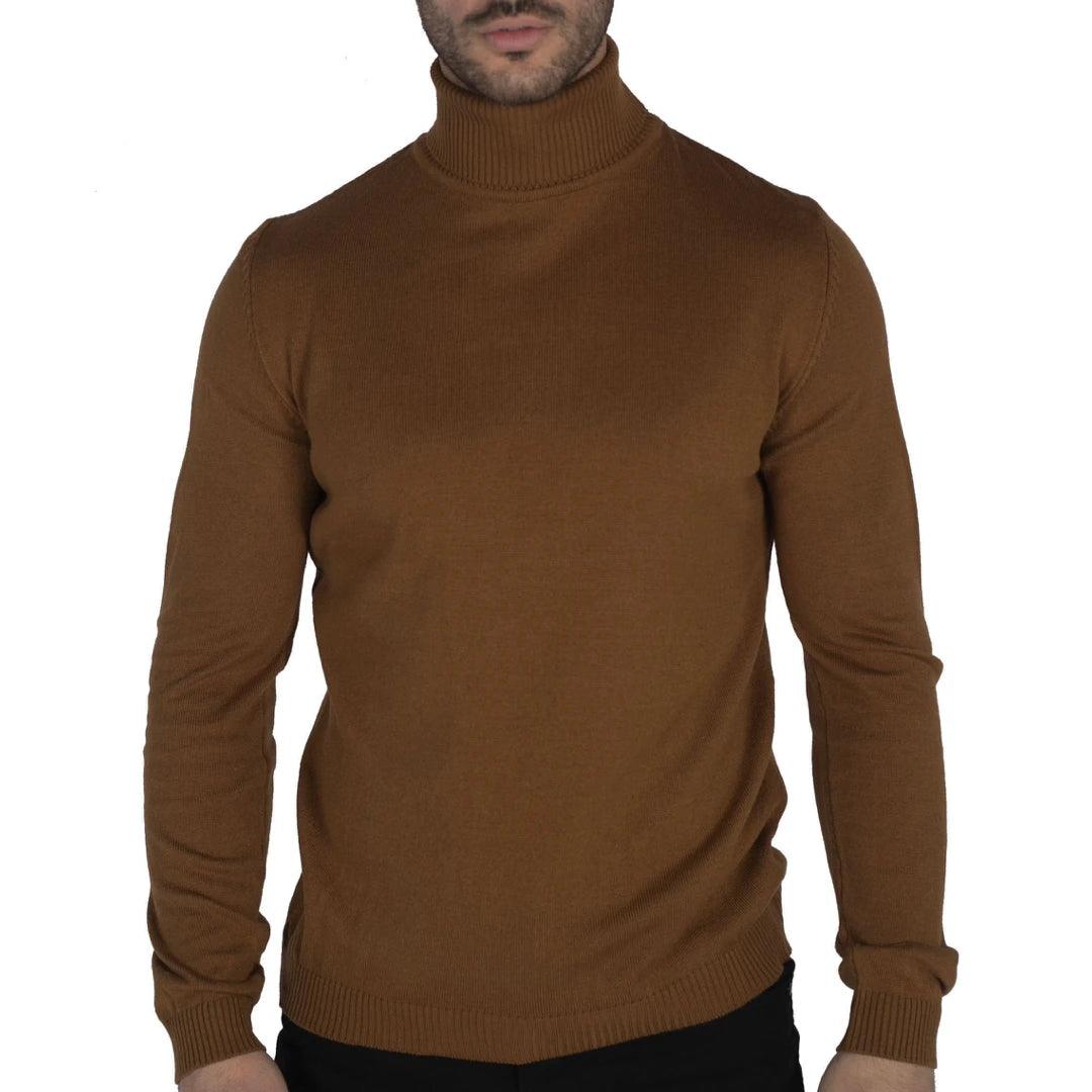 Mens Polar Neck Jumper Roll Neck High Turtle Neck Slim Fit Light Weight - Knighthood Store