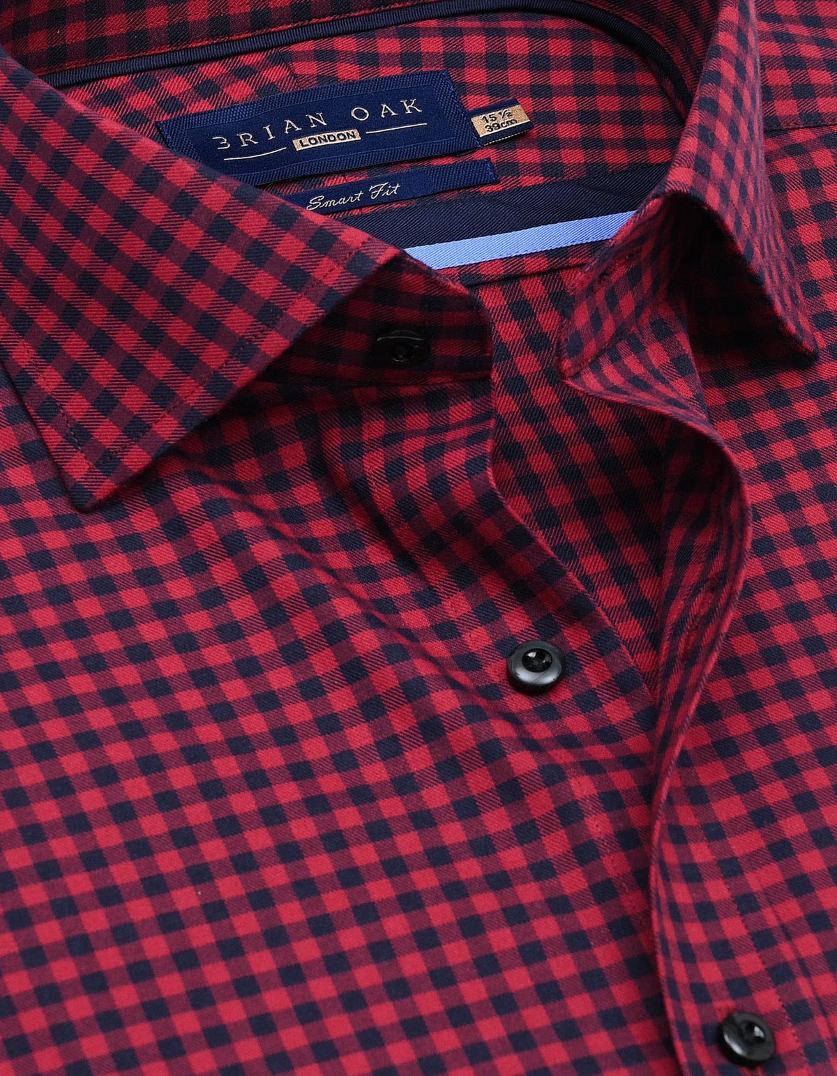 Men's Red And Navy Checkered Formal Shirt