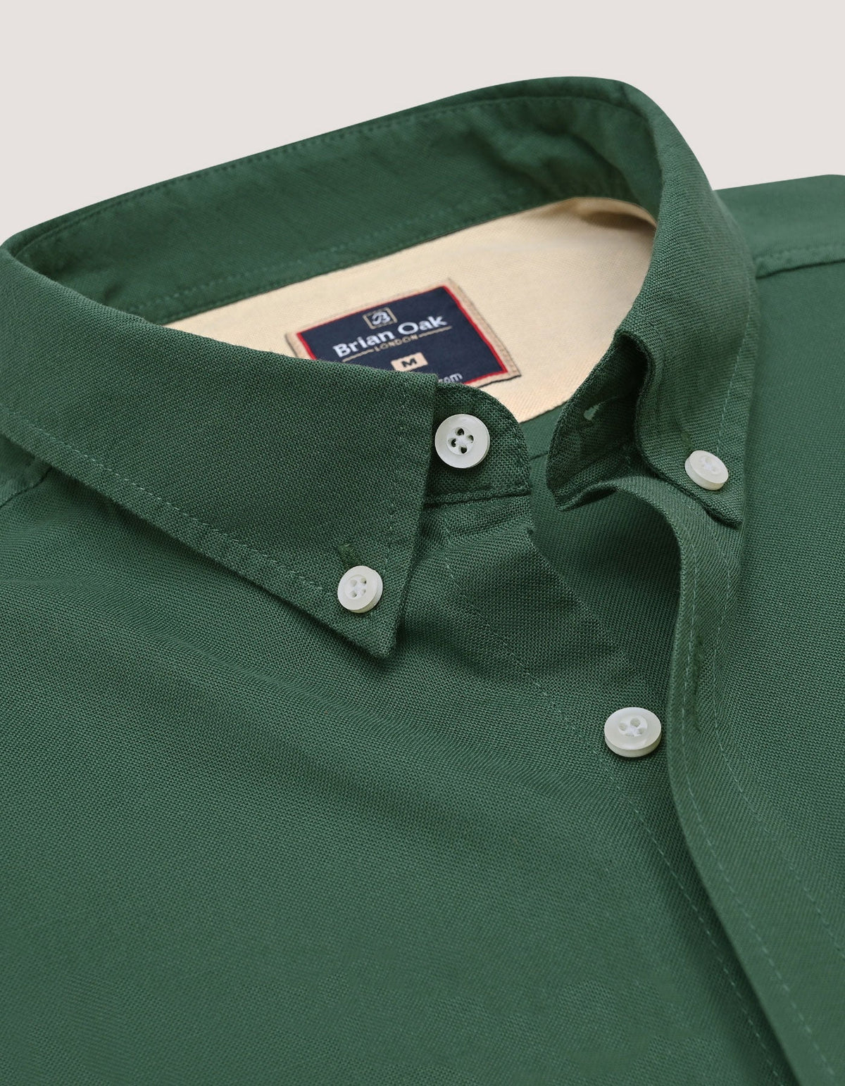 Men's Dark Green Long Sleeve Button Down Casual Shirt