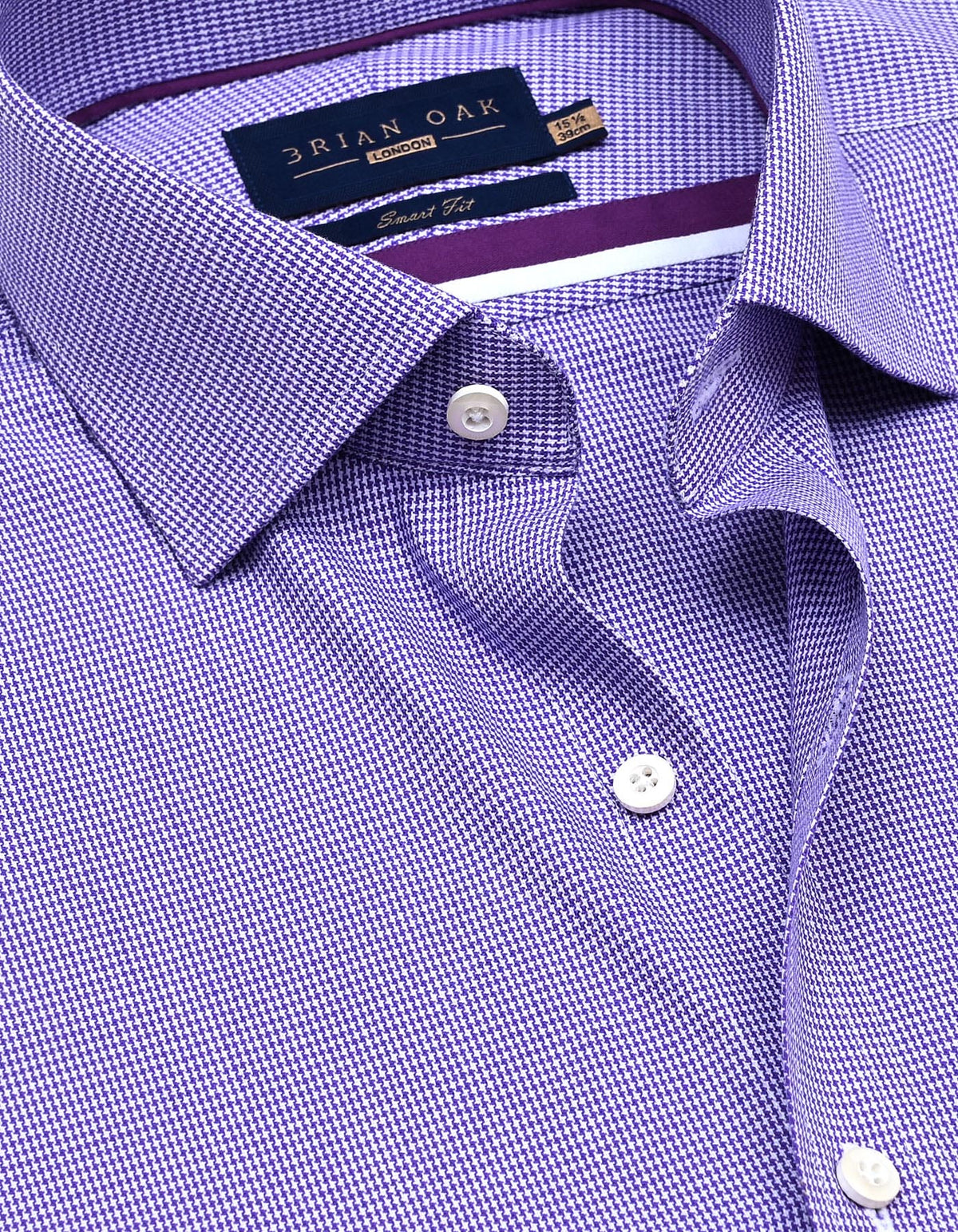 Men's Purple And White Checkered Shirt