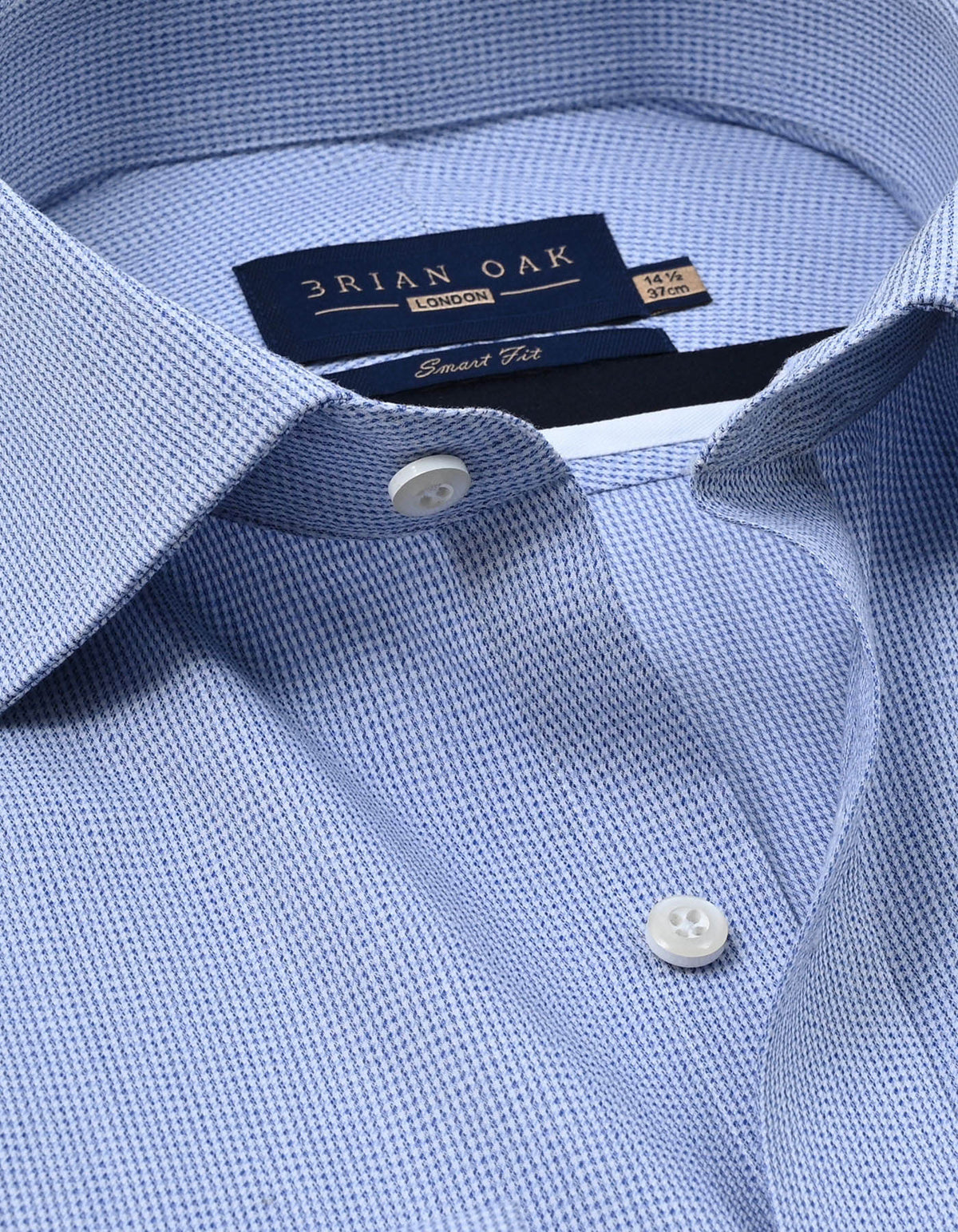Men's Easy Care Formal Check Shirt – Light Blue