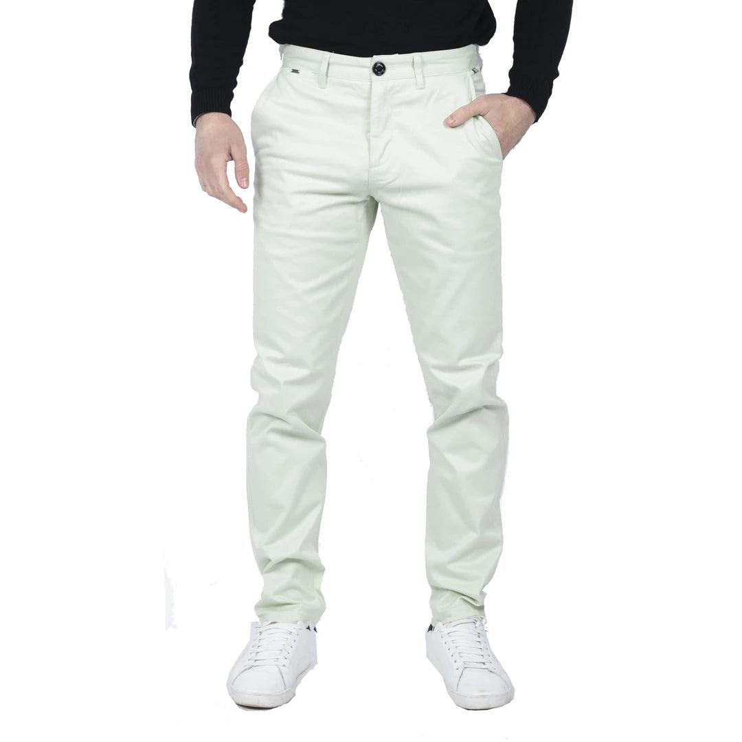 Mens Regular Chino Jeans Trousers Stretch Classic Smart Casual Tailored Fit - Knighthood Store