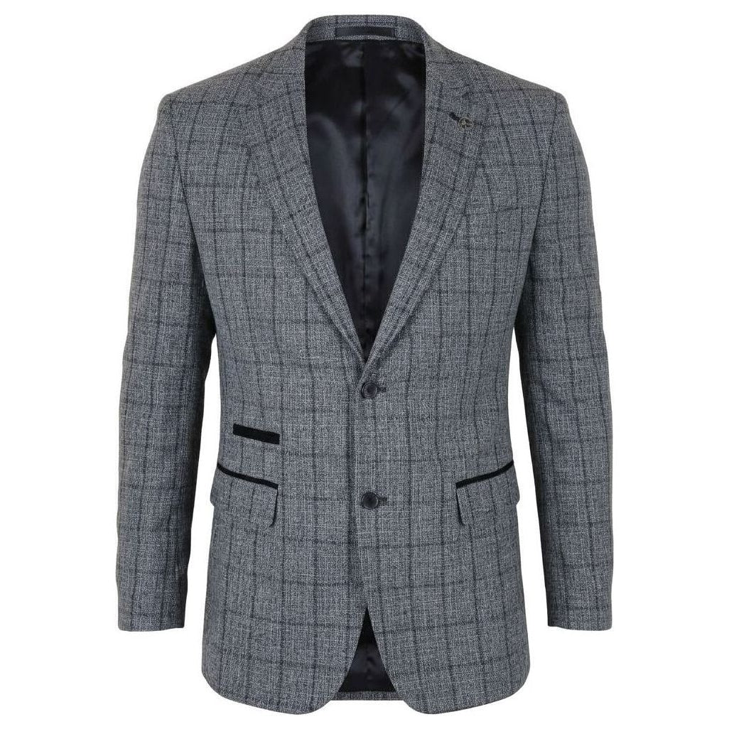 IM11 - Men's Check Slim Fit Two-Button Blazer