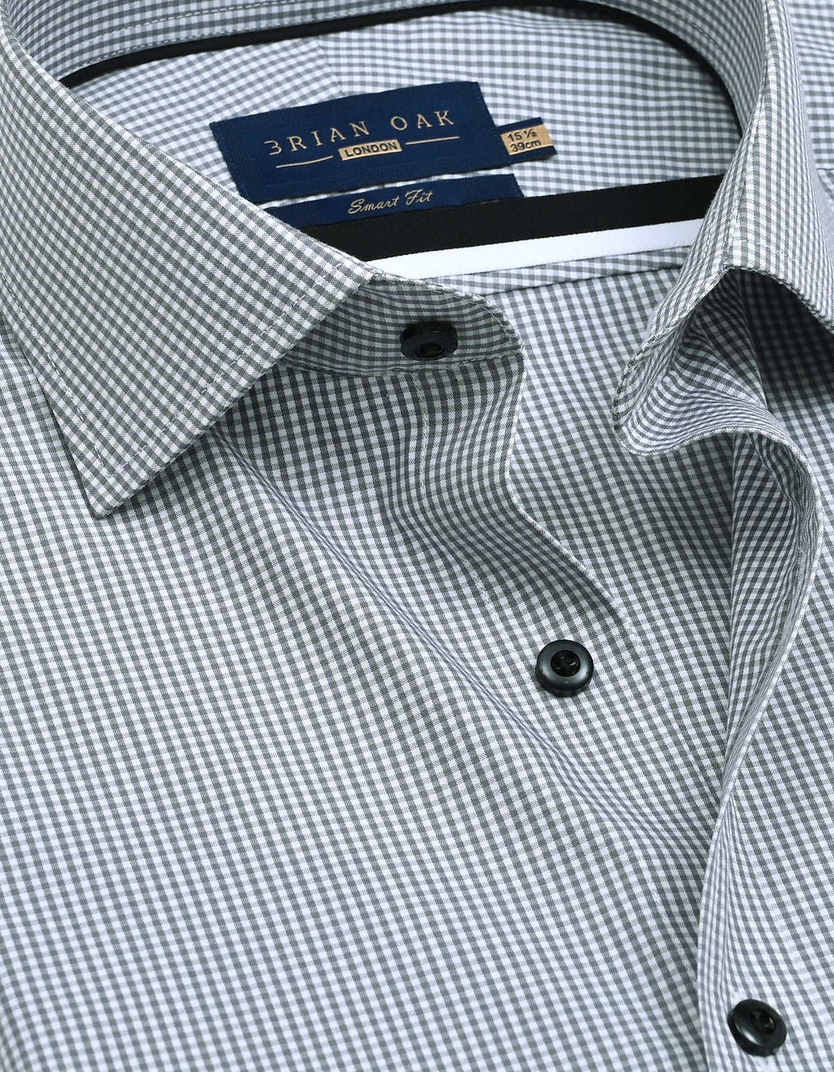 Men's Grey And White Checkered Shirt