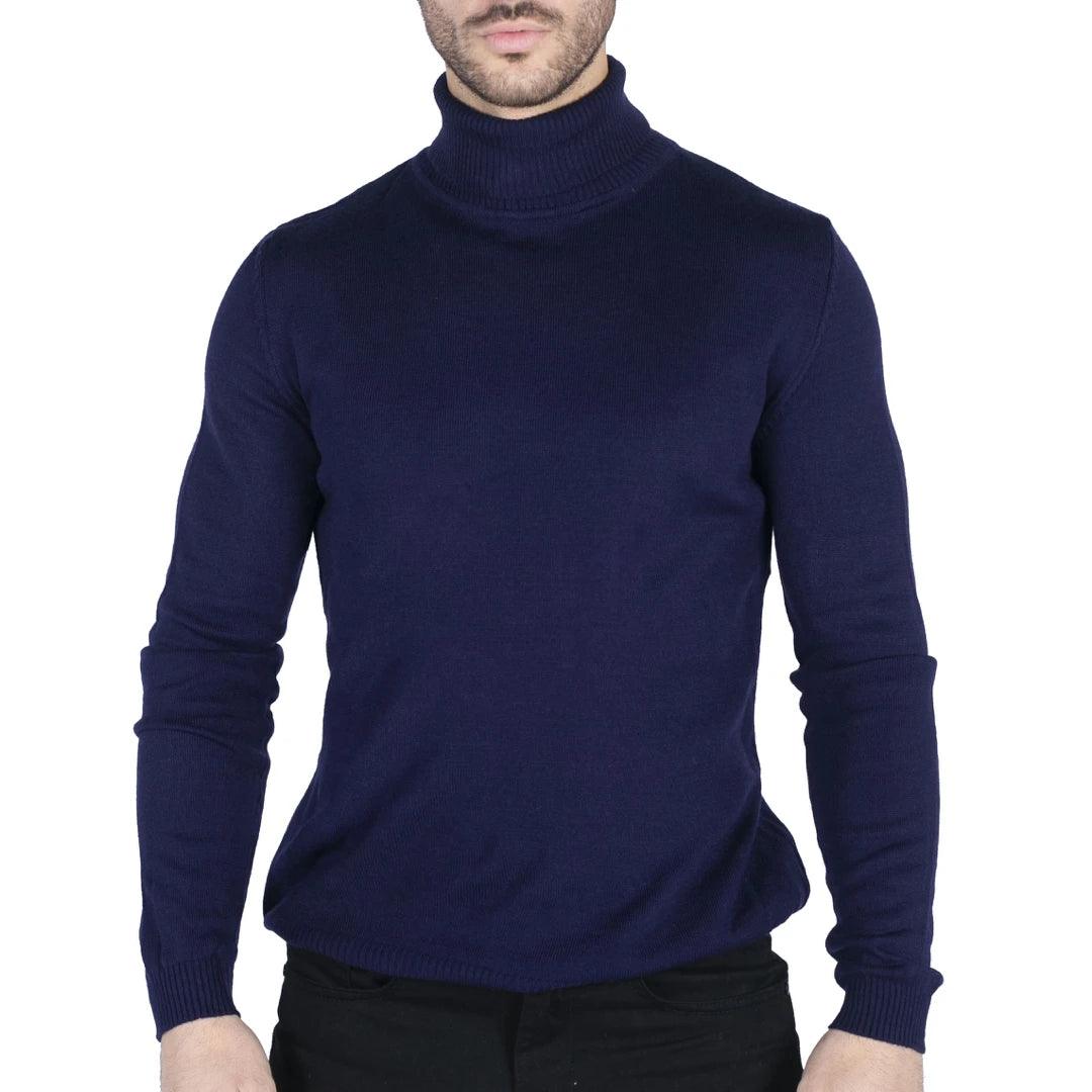 Mens Polar Neck Jumper Roll Neck High Turtle Neck Slim Fit Light Weigh