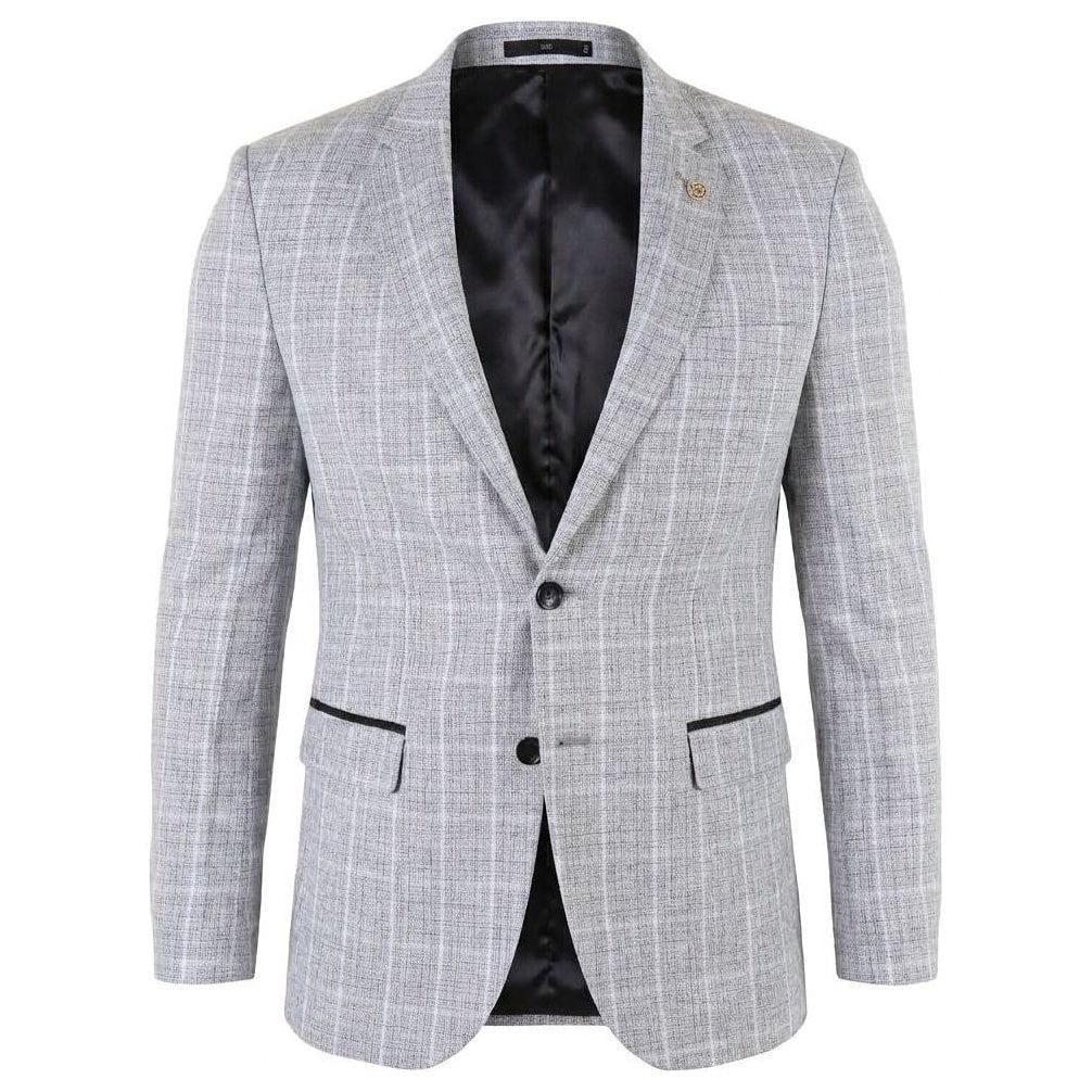 IM11 - Men's Check Slim Fit Two-Button Blazer
