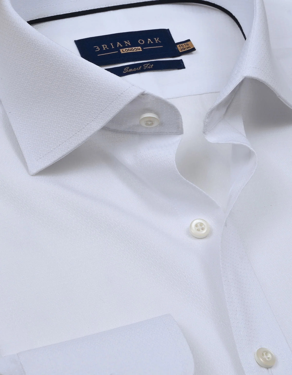 Men's Geometric Self Textured White Shirt