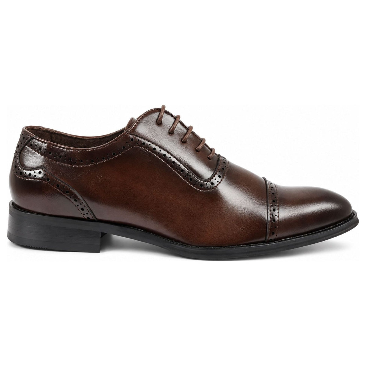 Men's Vegan Leather Formal Lace-Up Oxford Shoes