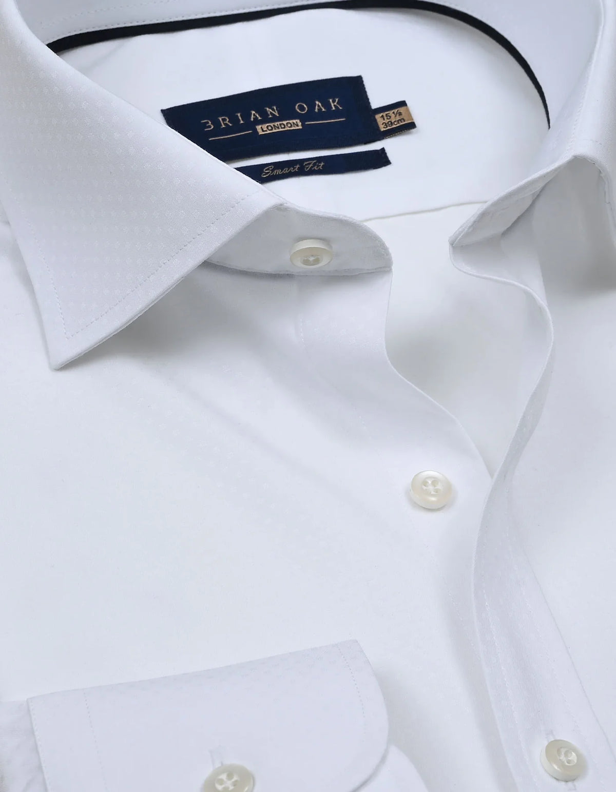 Men's White Self Textured Smart Shirt