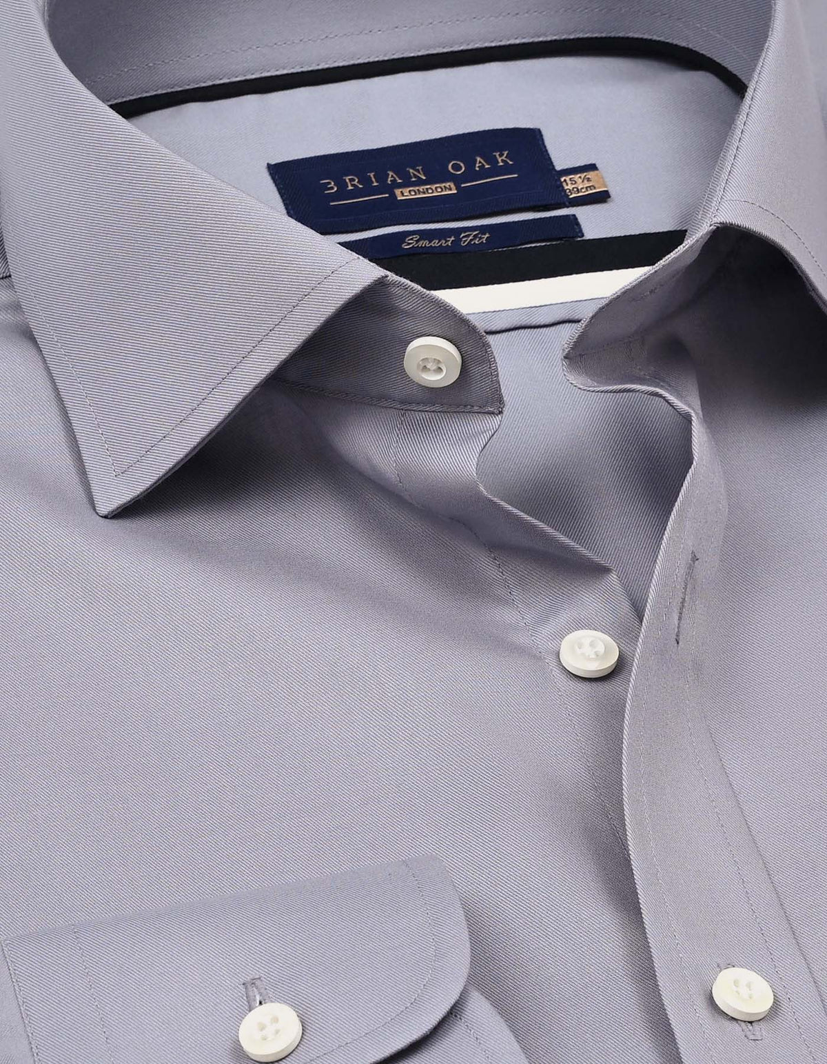 Men's Easy Iron Grey Cotton Dress Shirt