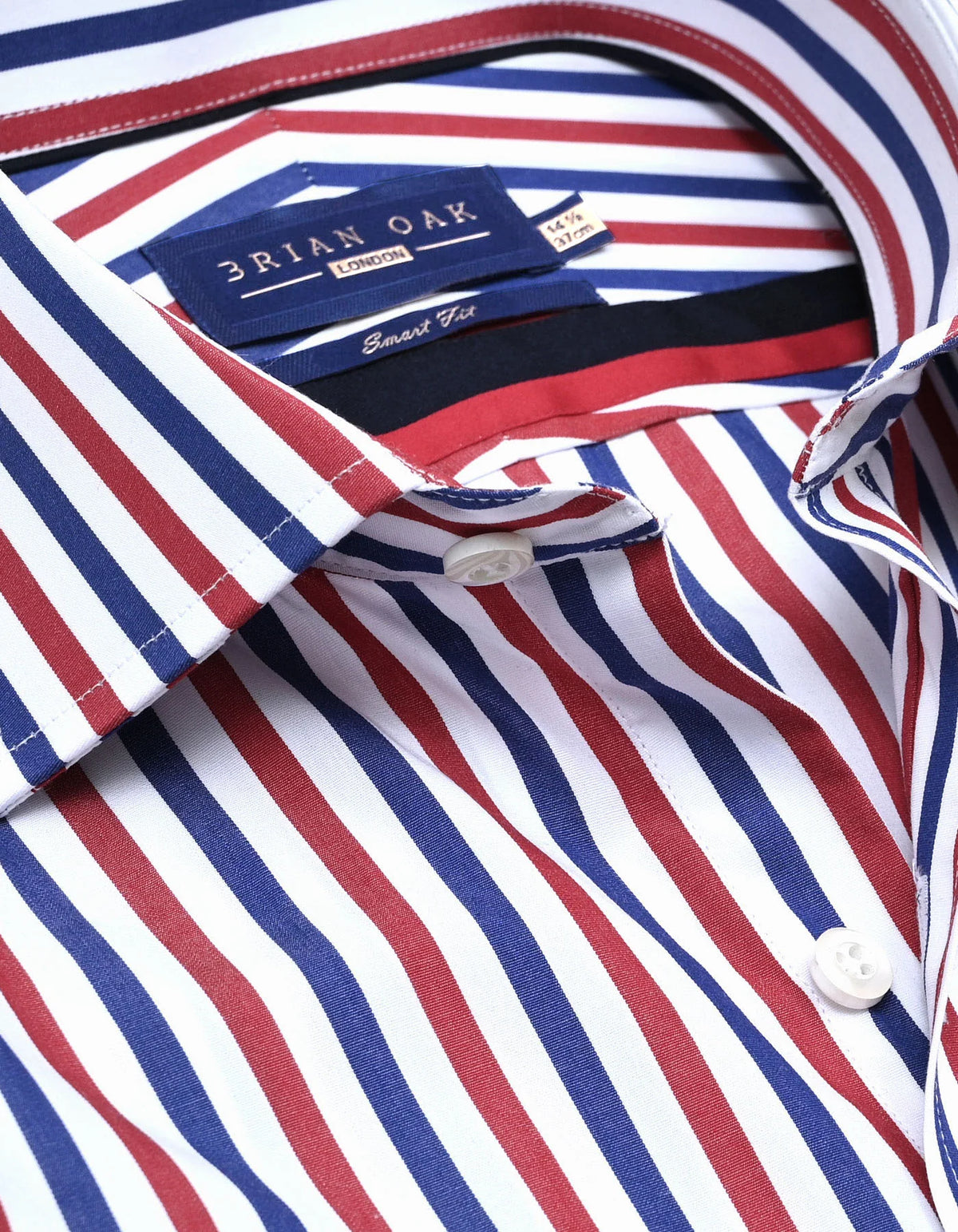 Men's Royal Blue and Red Striped Formal Shirt