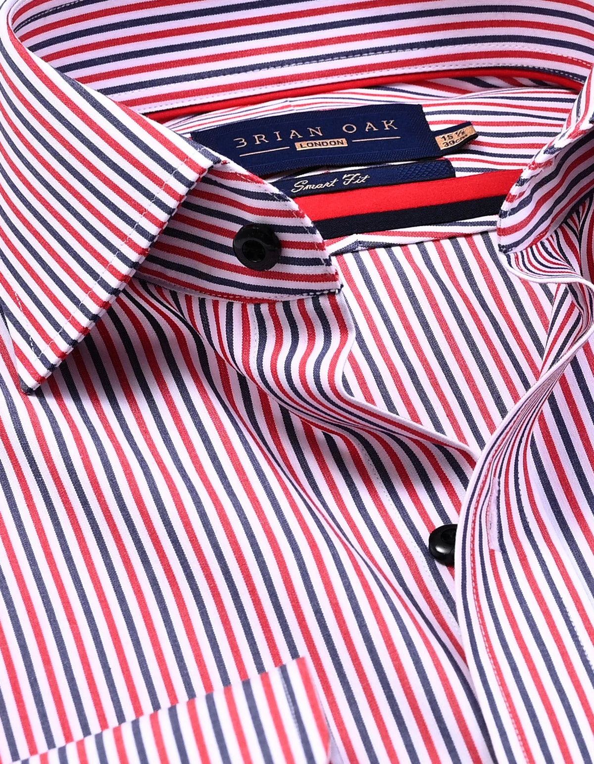 Men's Contrast Red & Blue Striped Formal Shirt
