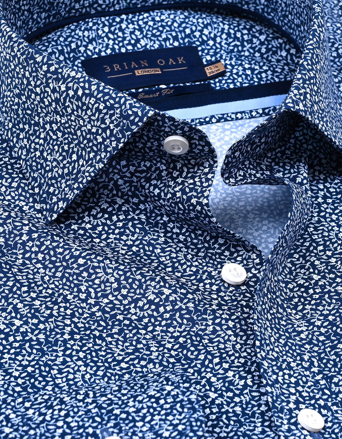 Men's Navy Floral Vine Print Dress Shirt