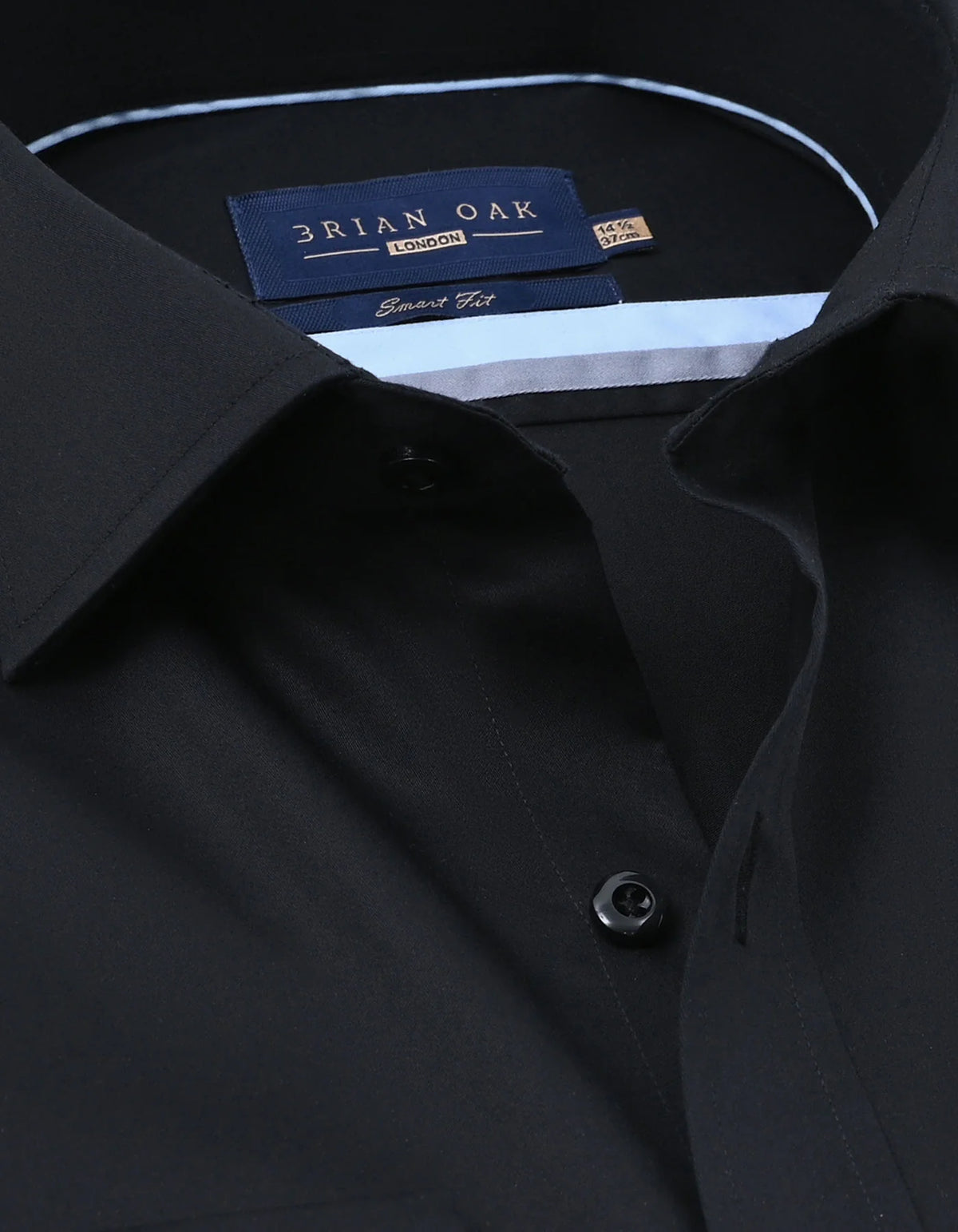 Men's Easy Care Plain Formal Shirt - Black