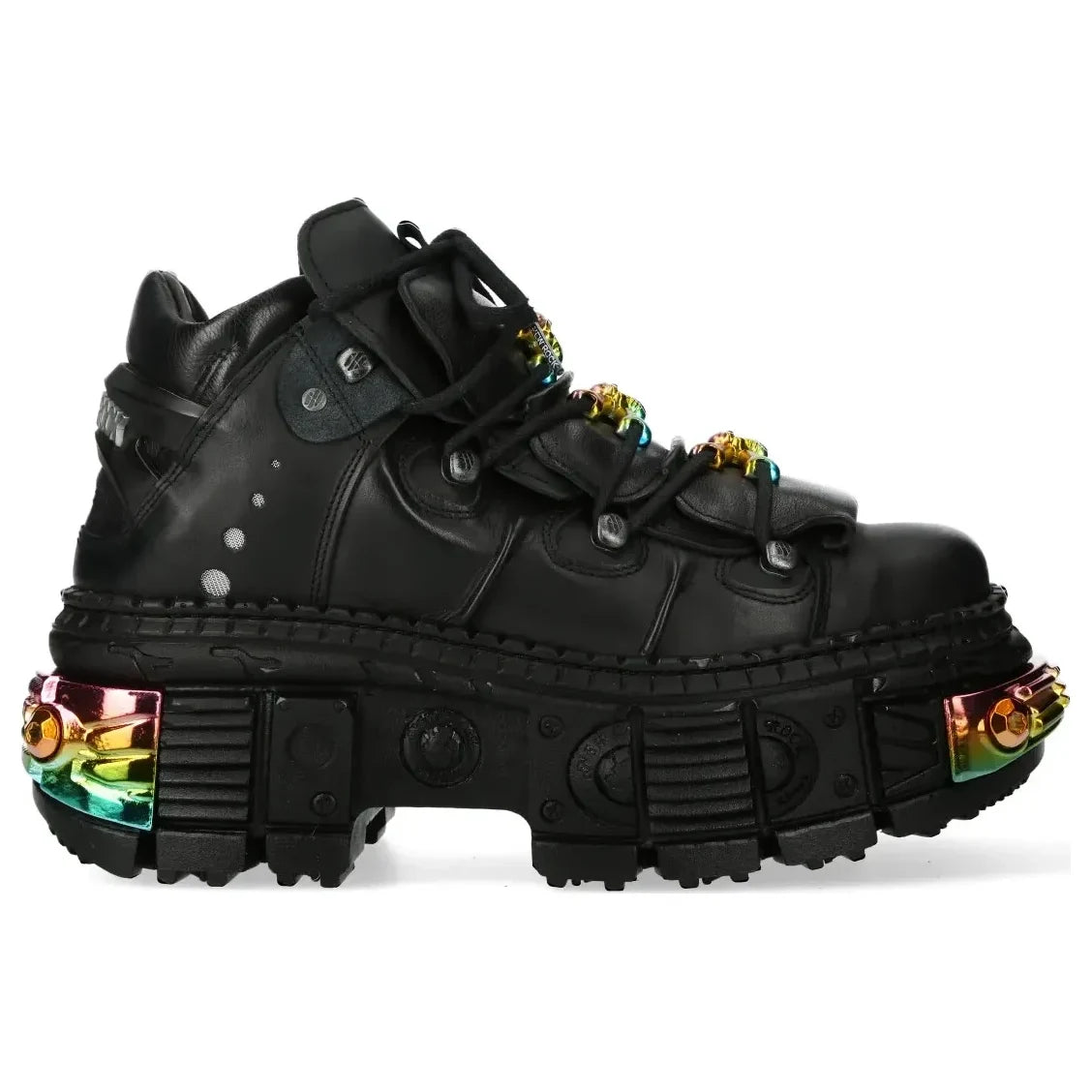 Men's New Rock WALL106-S23 Boots Black Leather Platform Gothic