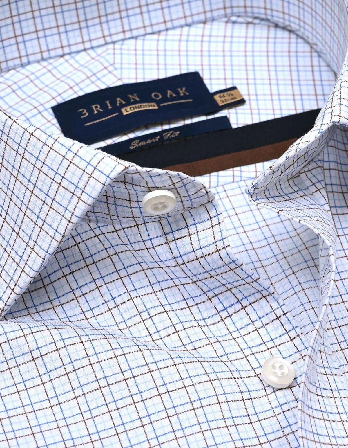 Men's Easy Care Check Shirt - Coffee Brown