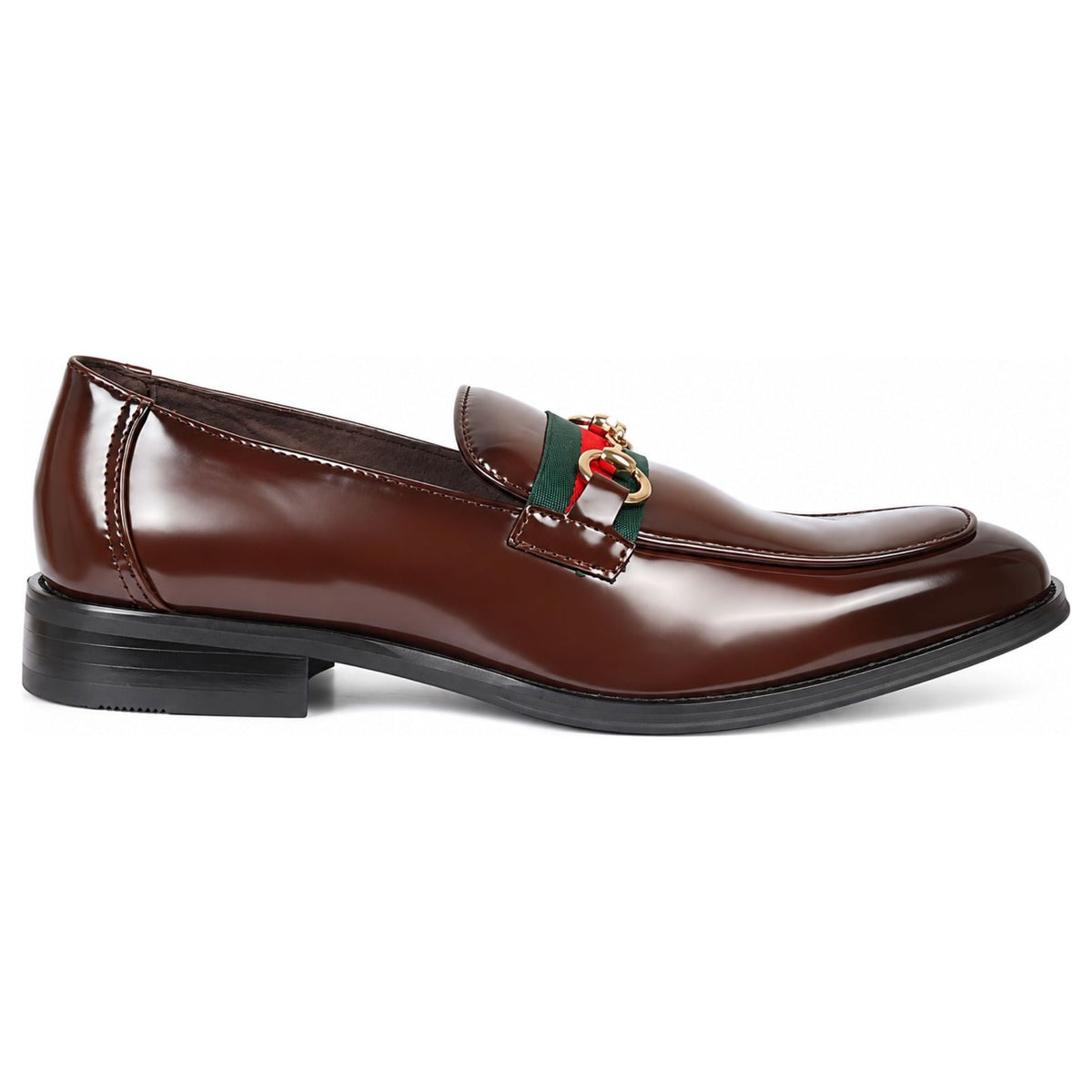 Men's Patent Vegan Leather Slip-On Horsebit Loafers