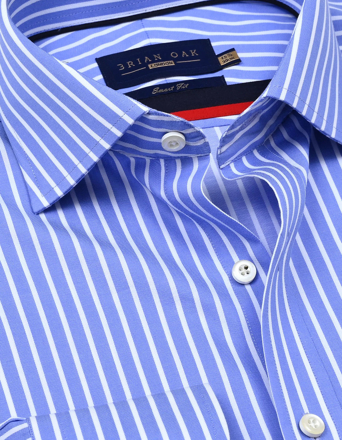 Men's Cotton Striped Sky Blue Dress Shirt