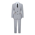 Boys 3 Piece Suit Cream Beige Tweed Check Vintage Retro Tailored Fit 1920s - Knighthood Store