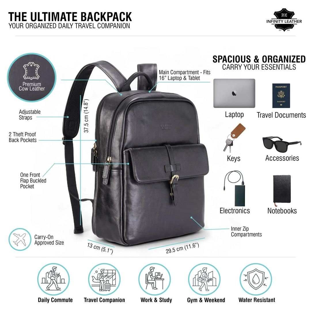 Cove - Genuine Leather Laptop Backpack
