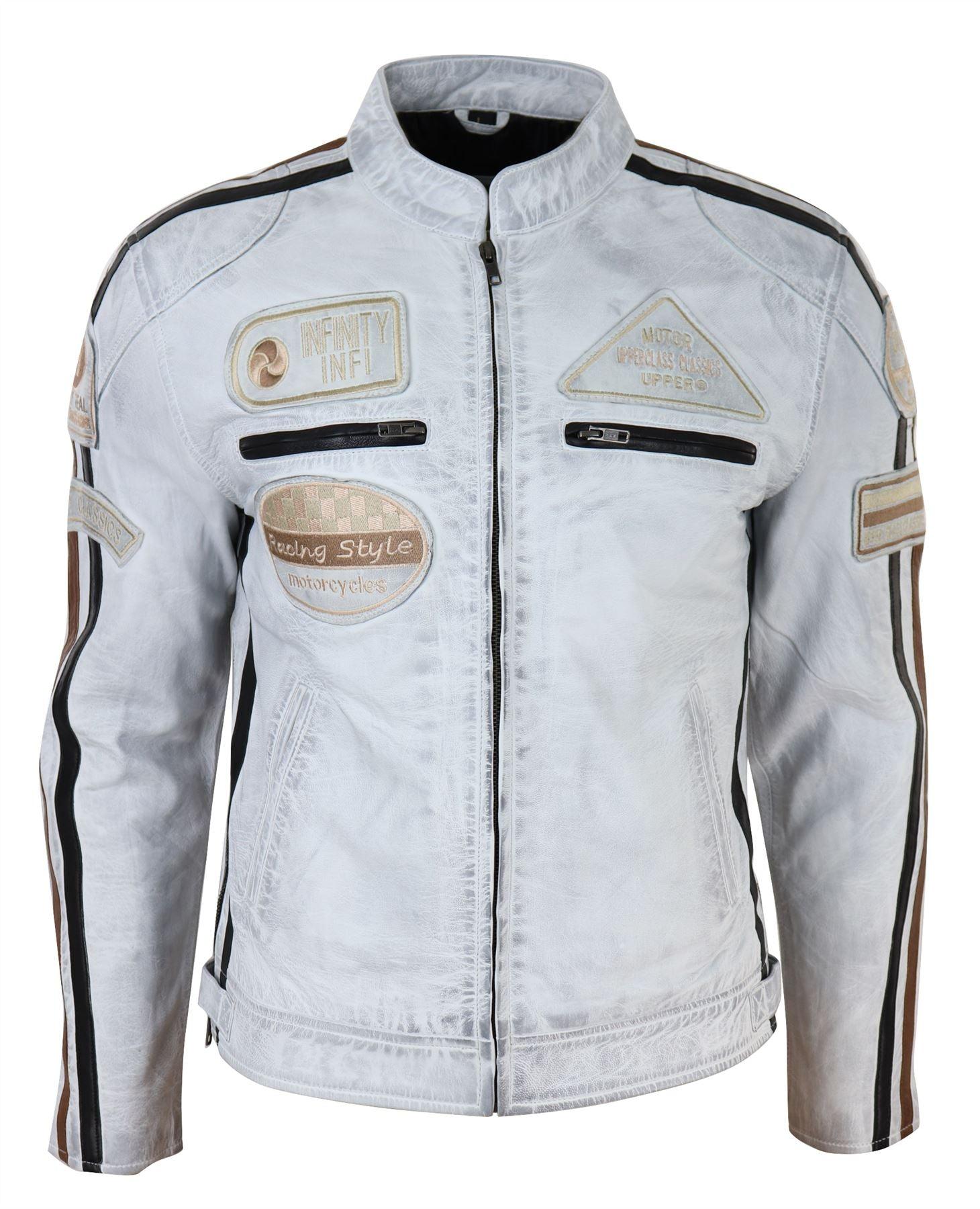 Men's Zipped Biker Leather Jacket | Infinity - Knighthood Store