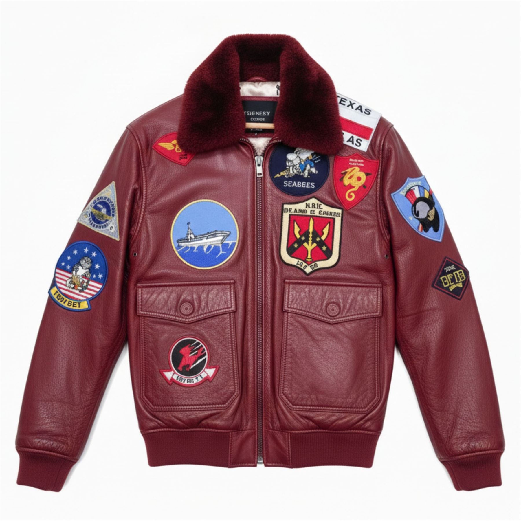 Men's Cowhide Top Gun Maverick Leather Aviator Bomber Jacket