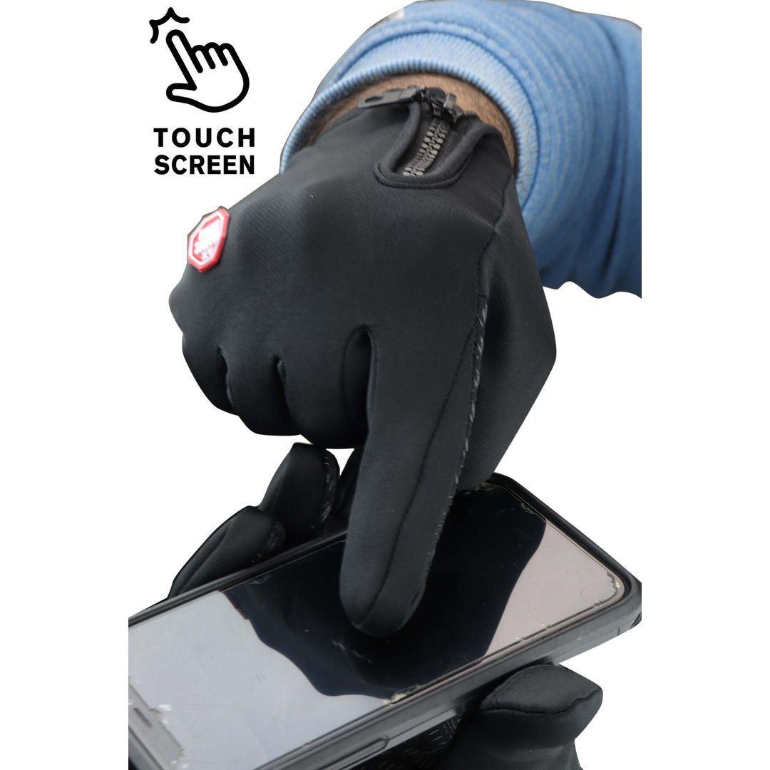Mens Zip Stretch Cycling Gloves Trouch Screen Ultra Grip Road Mountain Bike - Knighthood Store