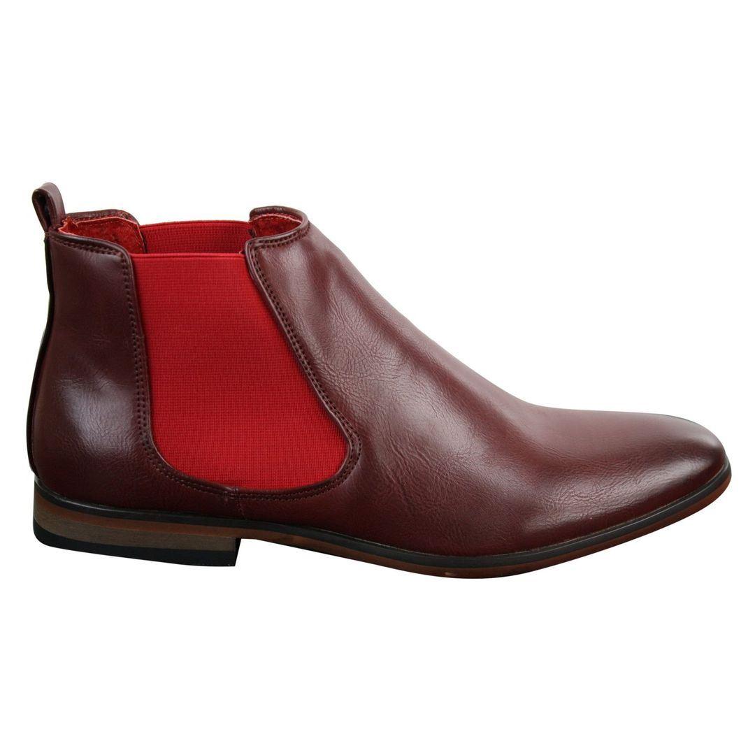 Mens Italian Leather Slip On Ankle Boots Smart Casual Desert Chelsea Dealer Brown - Knighthood Store