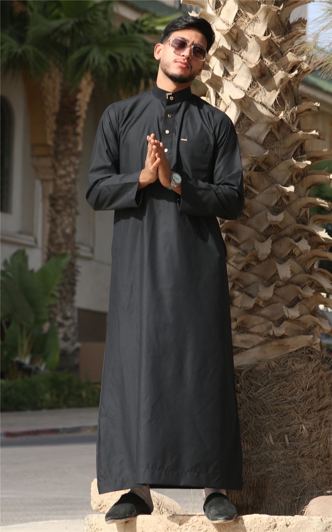 TT-005 - Men's Saudi Emirati Thobe Arab Nehru High Collar
