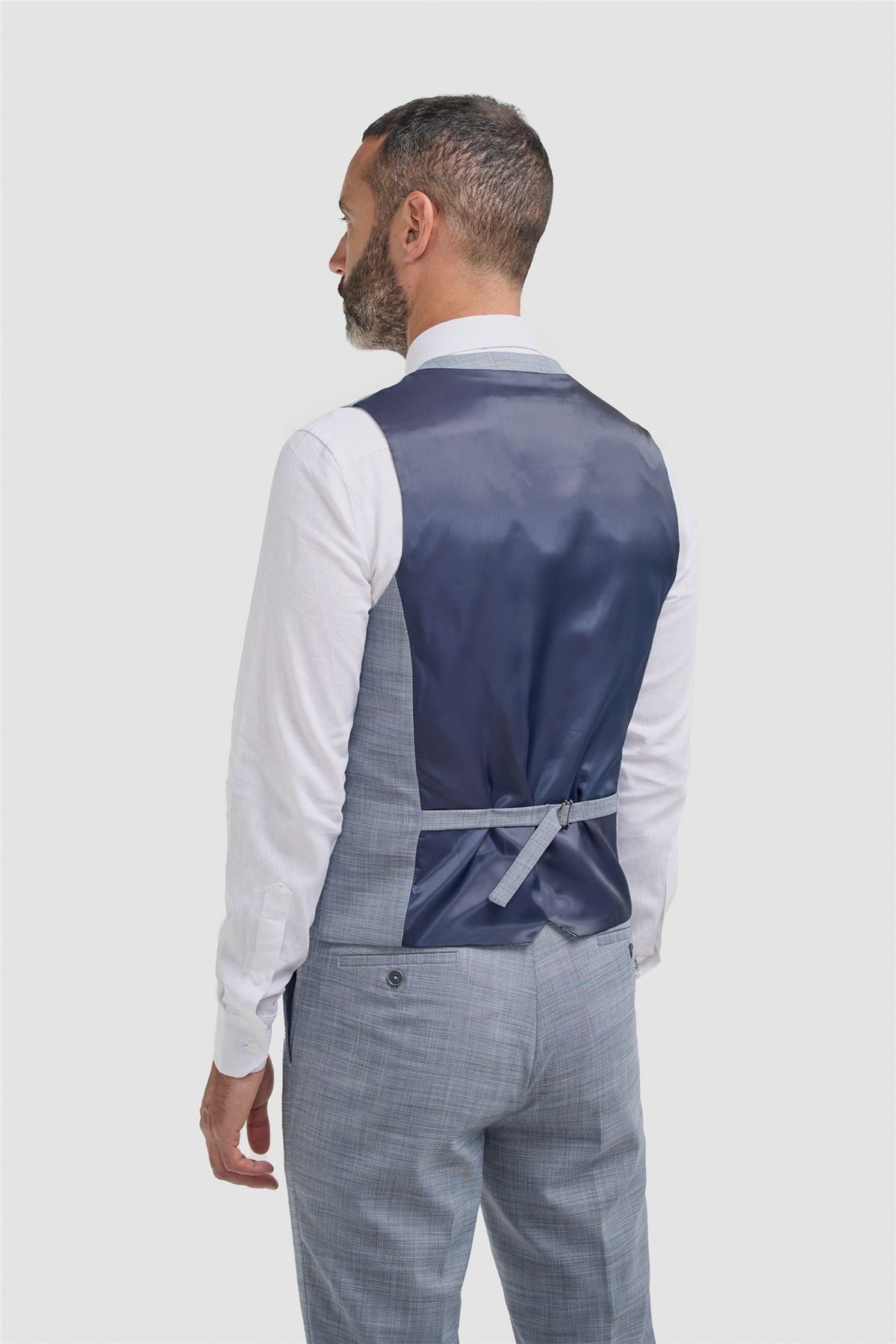 Camden - Men's Blue 3 Piece Check Suit