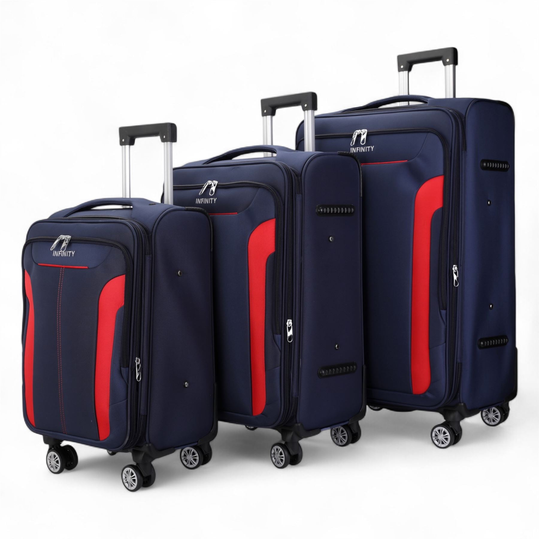 Lightweight Expandable Luggage Softshell 8 Weel Suitcase Set
